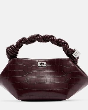 Ganni Bou Mini Croc-Effect Leather Top-Handle Bag - Purple