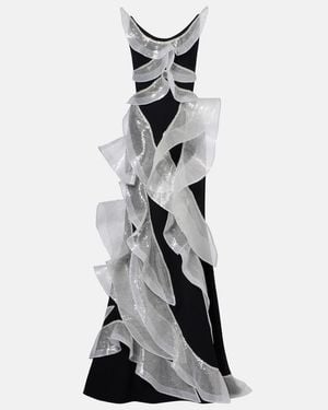Maticevski Refraction Sequined Ruffled Gown - Black