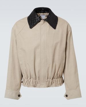 Bottega Veneta Intrecciato Leather Twill Blouson - Natural