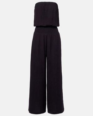 Melissa Odabash Naomi Strapless Cotton Jumpsuit - Blue