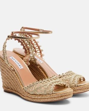 Aquazzura Kahlo Espadrille Wedges - Metallic