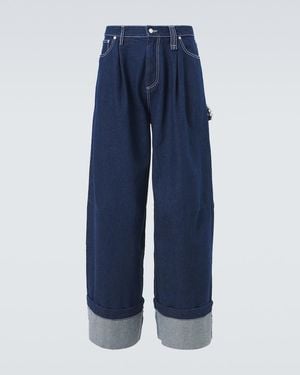 Simone Rocha Embellished Wide-Leg Jeans - Blue