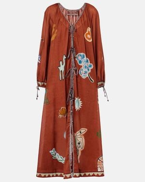 ALÉMAIS X Lrnce Laurence Ramie And Cotton Maxi Dress - Red