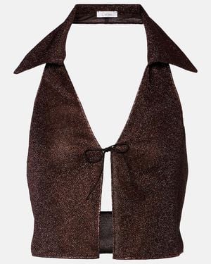 Oséree Lumiere Crop Top - Brown
