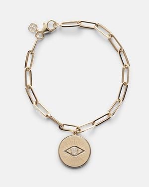 Sydney Evan Armband Evil Eye Coin Aus 14Kt Gelbgold Mit Diamanten - Mettallic