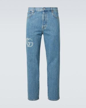 Gucci Mid-Rise Slim Jeans Double G - Blau