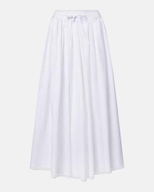 Dolce & Gabbana Jupe Midi En Popeline De Coton - Blanc