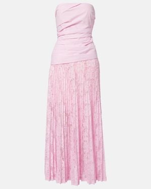 Jonathan Simkhai Annalise Plisse Lace Maxi Dress - Pink