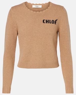 Chloé Pullover Aus Wolle Und Kaschmir - Natur