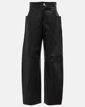 Stouls Cassidy High-rise Wide-leg Suede Trousers - Black
