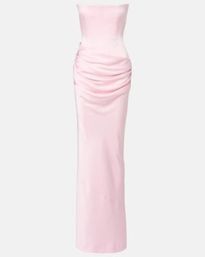 Alex Perry Draped Bustier Gown - Pink