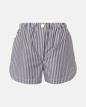 Sportmax Muscari Striped Cotton Shorts - Blue