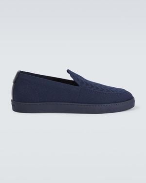 Giorgio Armani Canvas Slip-On Shoes - Blue