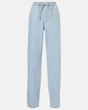 Bottega Veneta High-Rise Wide-Leg Cotton Denim Jeans - Blue