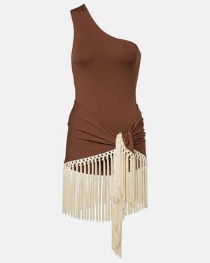 Taller Marmo Set Costume Intero E Pareo Yacare - Marrone