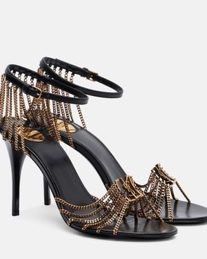Saint Laurent Babylone 90 Leather Sandals - Black