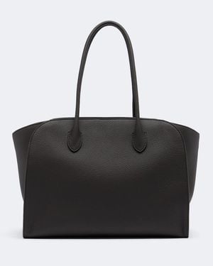The Row Marlo 14 Leather Tote Bag - Black