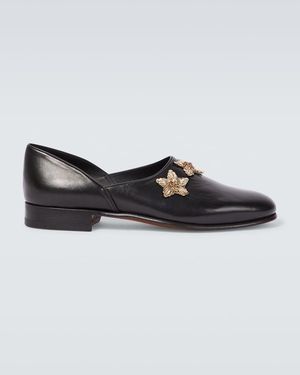 Bode Bullion Star Embellished Leather Loafers - Black