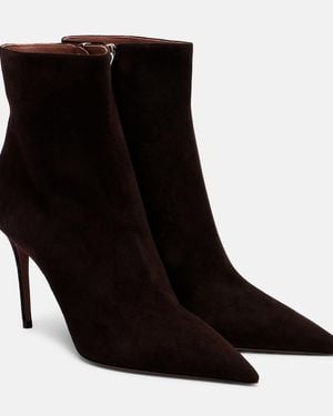Paris Texas Vera 85 Suede Ankle Boots - Black