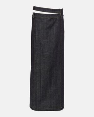 The Mannei Ararat Denim Maxi Skirt - Black