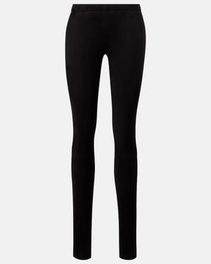 Stouls Carolyn Mid-Rise Suede Leggings - Black