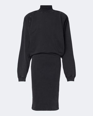 Mugler Sweatshirtkleid Aus Baumwoll-Jersey - Blau