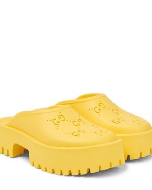 Gucci GG Rubber Clogs - Yellow