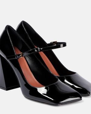 AMINA MUADDI Charlotte 95 Patent Leather Mary Jane Court Shoes - Black
