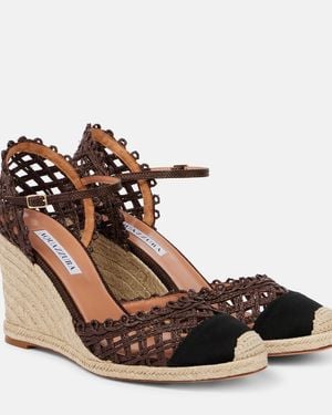 Aquazzura Sunburst 100 Espadrille Wedges - Brown