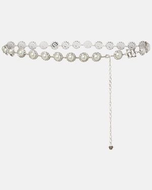 Magda Butrym Crystal-Embellished Faux Pearl Belt - White