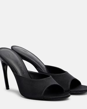 The Attico Betta Satin Mules - Black