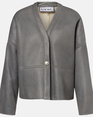 Loewe Jacke Aus Shearling - Grau