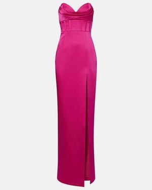 Rebecca Vallance Saskia Satin Bustier Gown - Pink