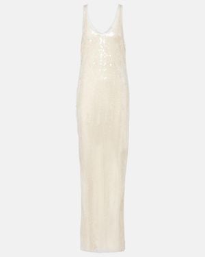 Stella McCartney Sheer Sequined Maxi Dress - White