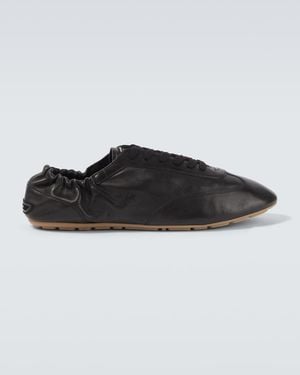 Saint Laurent Lewis Leather Sneakers - Schwarz