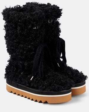 Stella McCartney Schneestiefel Elyse Aus Faux Fur - Schwarz