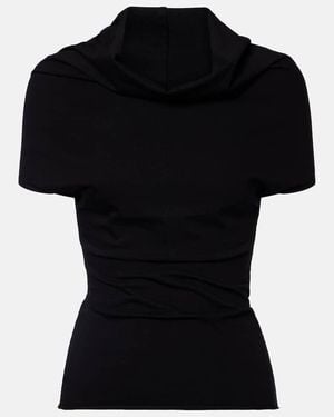 Rick Owens T-Shirt Shroud En Jersey De Coton - Noir