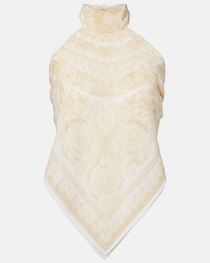 Versace Top With 'Barocco' Pattern - Natural