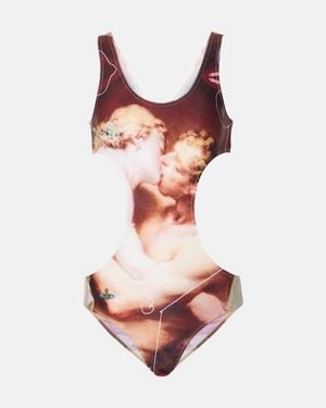 Vivienne Westwood The Kiss Printed Cutout Swimsuit - Pink