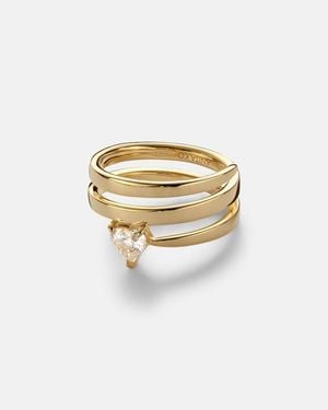 Anita Ko Anillo Coil De Oro De 18 Ct Con Diamantes - Metálico
