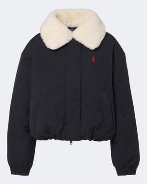 Polo Ralph Lauren Teddy-Trimmed Blouson Jacket - Black