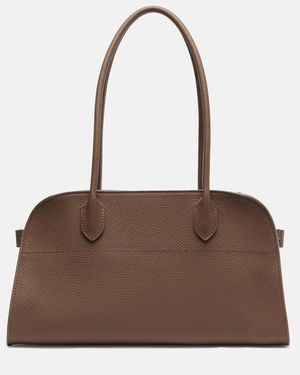The Row Margaux Leather Shoulder Bag - Brown