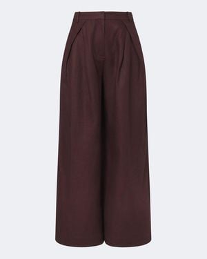 Faithfull the Brand Pantalones Anchos Sofia De Lino - Morado