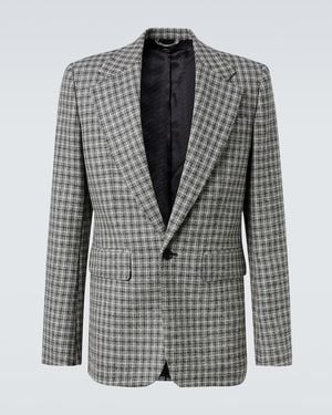 Acne Studios Chaqueta De Traje De Lana A Cuadros - Gris