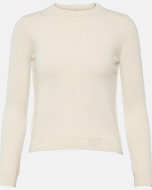 Extreme Cashmere Kid Cropped Cashmere-Blend Jumper - White