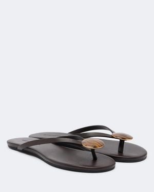 Christopher Esber Aura Quartz Leather Thong Sandals - Brown
