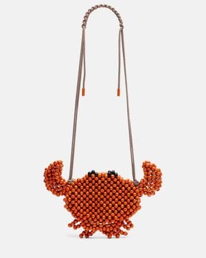 ALÉMAIS Bolso Cruzado Crab Mini Con Cuentas - Rojo