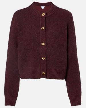 Bottega Veneta Knot Boucle Cardigan - Purple