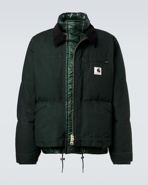 Sacai X Carhartt Cotton Canvas Down Jacket - Green