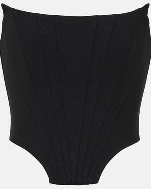 GIUSEPPE DI MORABITO Cropped Wool-Blend Top - Black